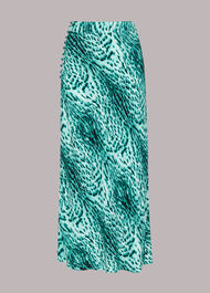 Brushed Leopard Bias Cut Skirt